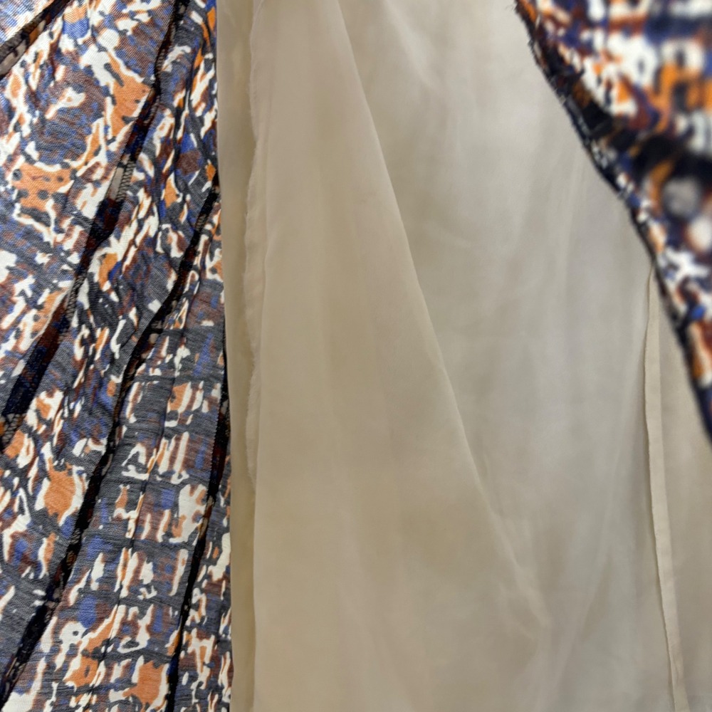 Jones New York Woman 16W Abstract Mosaic Pleated Midi Skirt Blue Orange Black - Picture 5 of 6